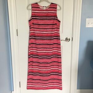 Dolores Promesas Striped Patterned Midi Dress 47475